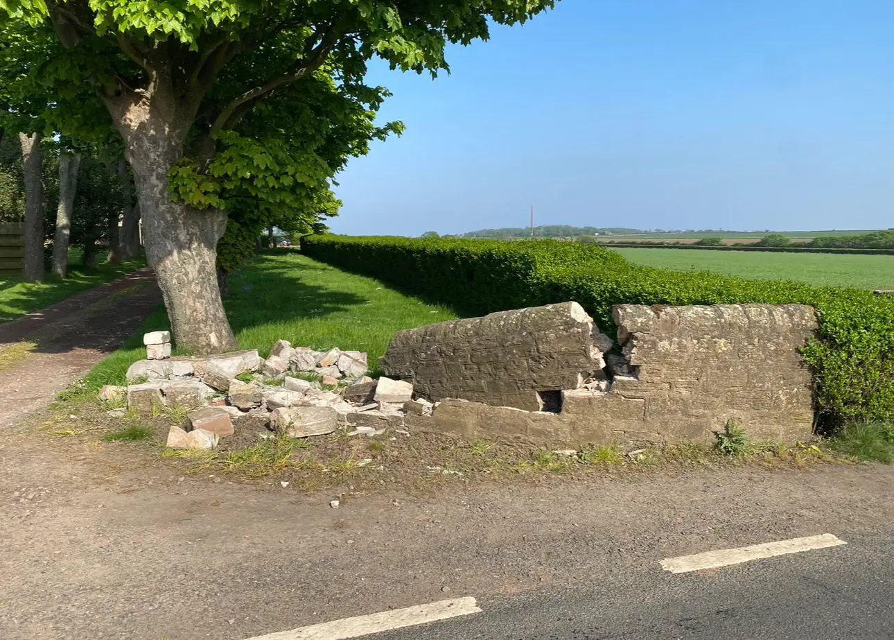 North Berwick: Damaged Wall (1 of 2)